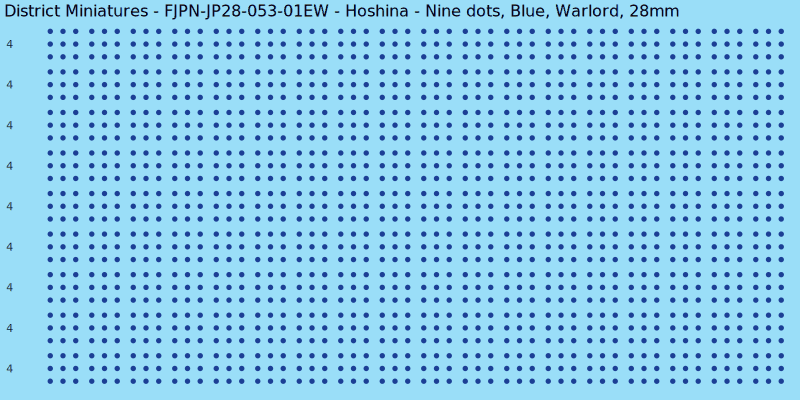 Hoshina clan mon, Blue waterslide decal sheet, Warlord banner sizes, 28mm