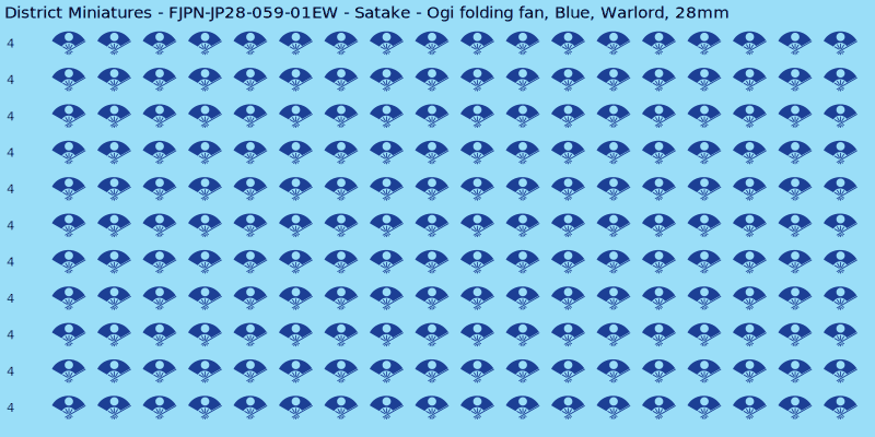 Satake clan mon, Blue waterslide decal sheet, Warlord banner sizes, 28mm