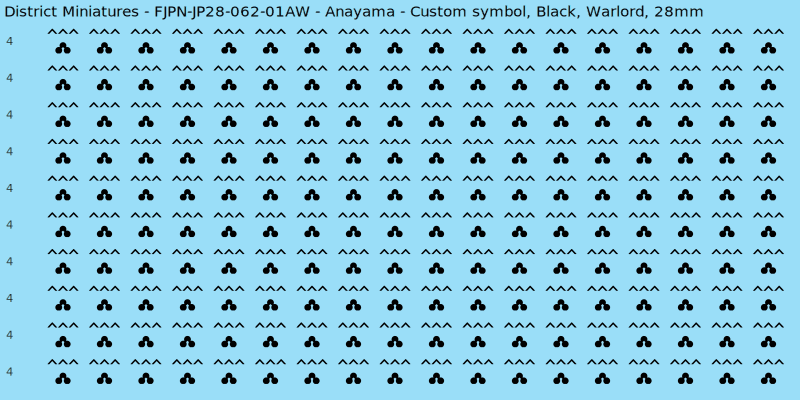 Anayama clan mon, Black waterslide decal sheet, Warlord banner sizes, 28mm
