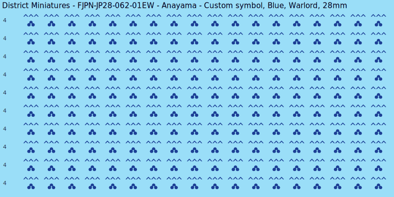 Anayama clan mon, Blue waterslide decal sheet, Warlord banner sizes, 28mm