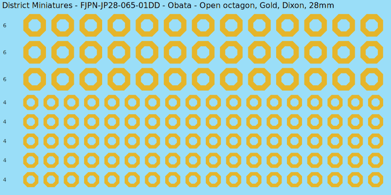 Obata clan mon, Yellow/Gold waterslide decal sheet, Dixon banner sizes, 28mm