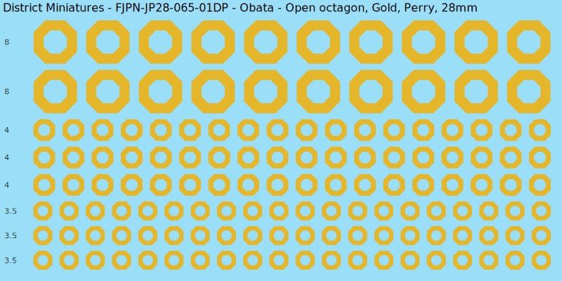 Obata clan mon, Yellow/Gold waterslide decal sheet, Perry banner sizes, 28mm