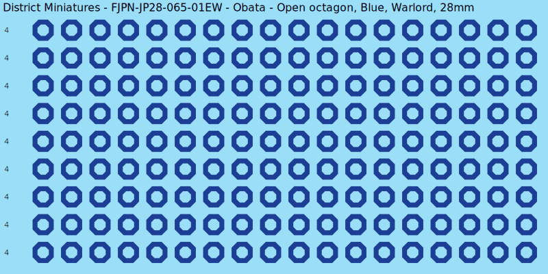 Obata clan mon, Blue waterslide decal sheet, Warlord banner sizes, 28mm