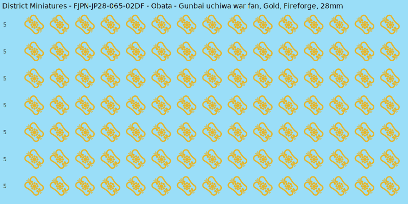 Obata clan mon, Yellow/Gold waterslide decal sheet, Fireforge banner sizes, 28mm