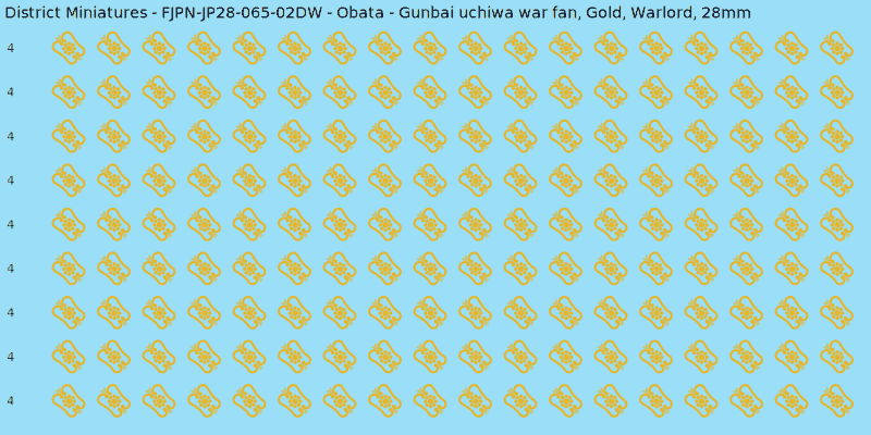 Obata clan mon, Yellow/Gold waterslide decal sheet, Warlord banner sizes, 28mm