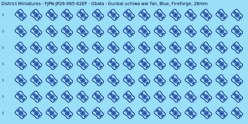 Obata clan mon, Blue waterslide decal sheet, Fireforge banner sizes, 28mm