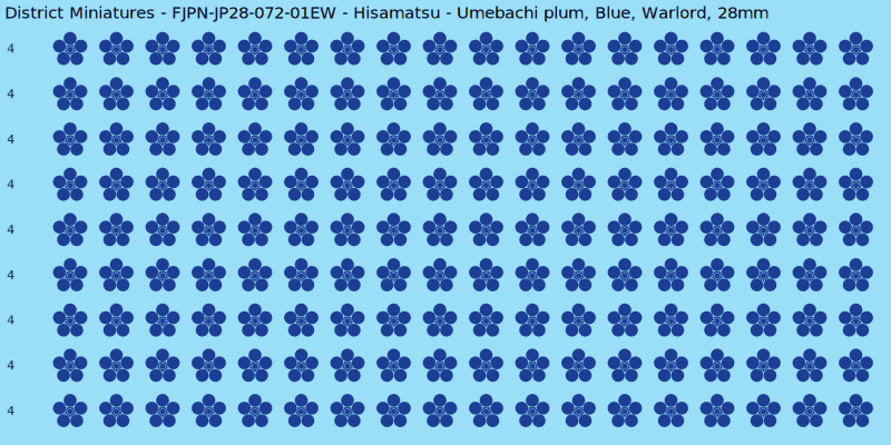 Hisamatsu clan mon, Blue waterslide decal sheet, Warlord banner sizes, 28mm
