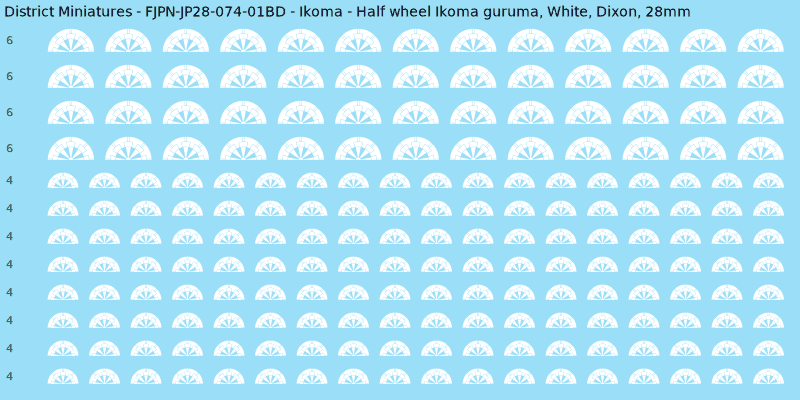 Ikoma clan mon, White waterslide decal sheet, Dixon banner sizes, 28mm