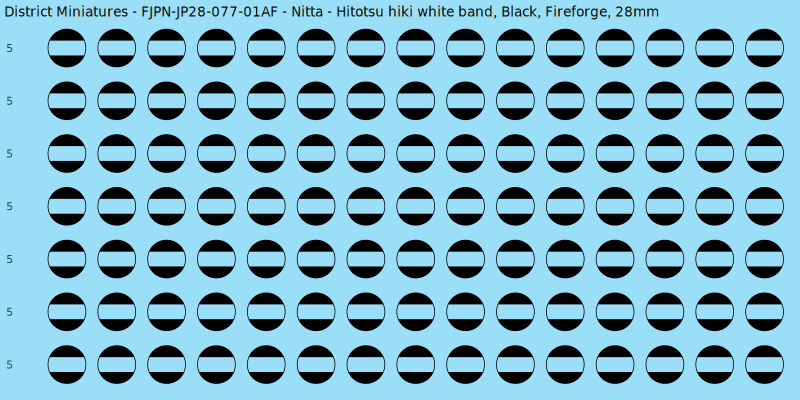 Nitta clan mon, Black waterslide decal sheet, Fireforge banner sizes, 28mm