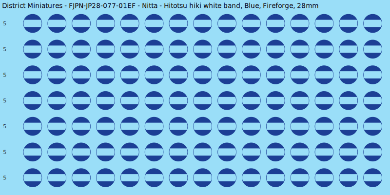 Nitta clan mon, Blue waterslide decal sheet, Fireforge banner sizes, 28mm