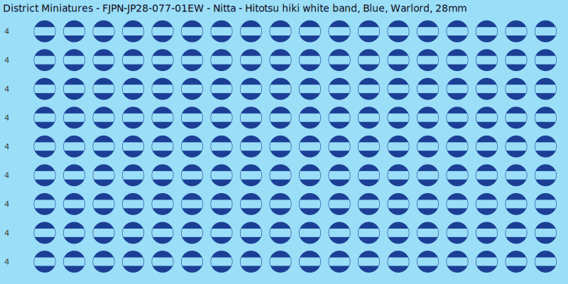 Nitta clan mon, Blue waterslide decal sheet, Warlord banner sizes, 28mm