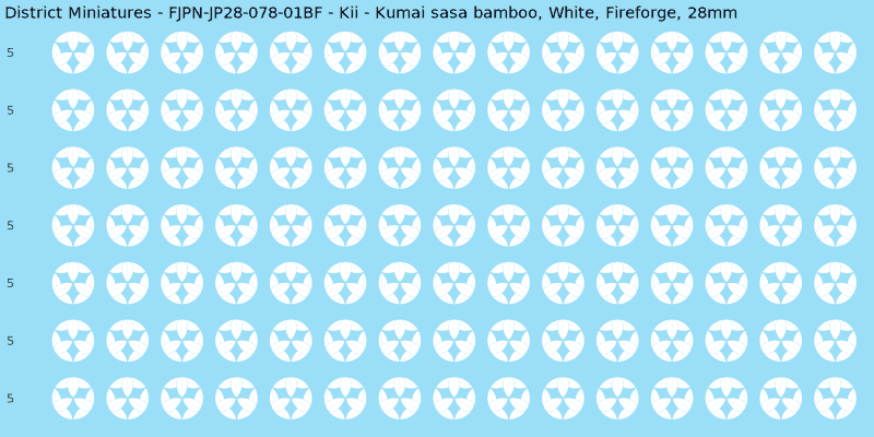 Kii clan mon, White waterslide decal sheet, Fireforge banner sizes, 28mm