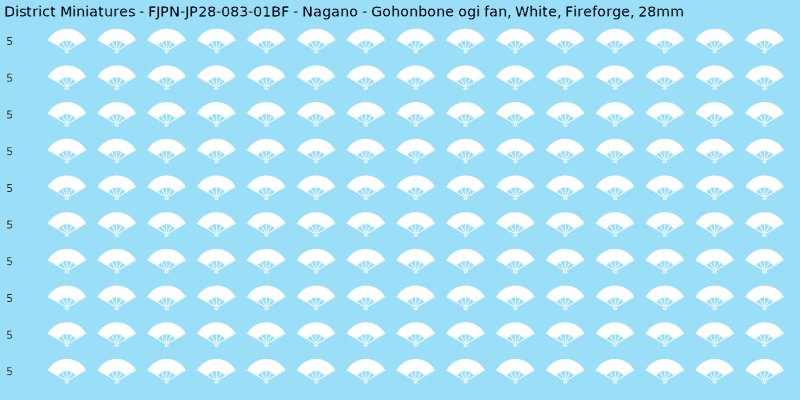 Nagano clan mon, White waterslide decal sheet, Fireforge banner sizes, 28mm