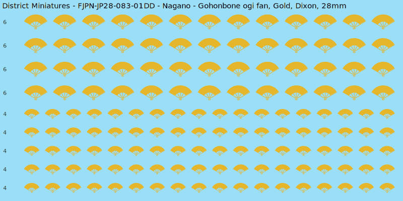 Nagano clan mon, Yellow/Gold waterslide decal sheet, Dixon banner sizes, 28mm