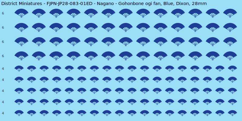 Nagano clan mon, Blue waterslide decal sheet, Dixon banner sizes, 28mm