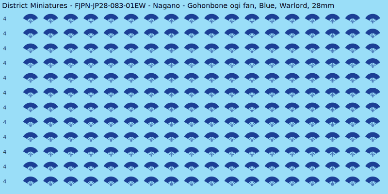 Nagano clan mon, Blue waterslide decal sheet, Warlord banner sizes, 28mm