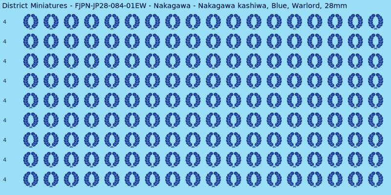 Nakagawa clan mon, Blue waterslide decal sheet, Warlord banner sizes, 28mm