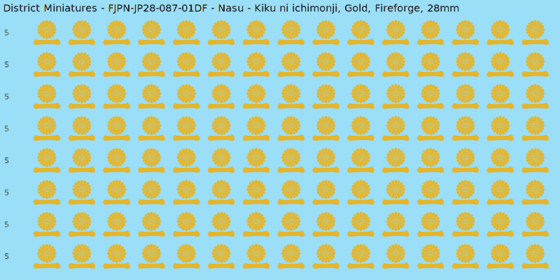 Nasu clan mon, Yellow/Gold waterslide decal sheet, Fireforge banner sizes, 28mm