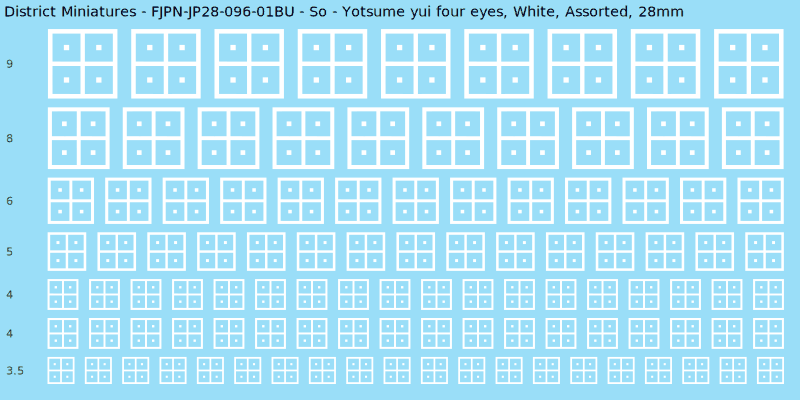 So clan mon, White waterslide decal sheet, Assorted banner sizes, 28mm