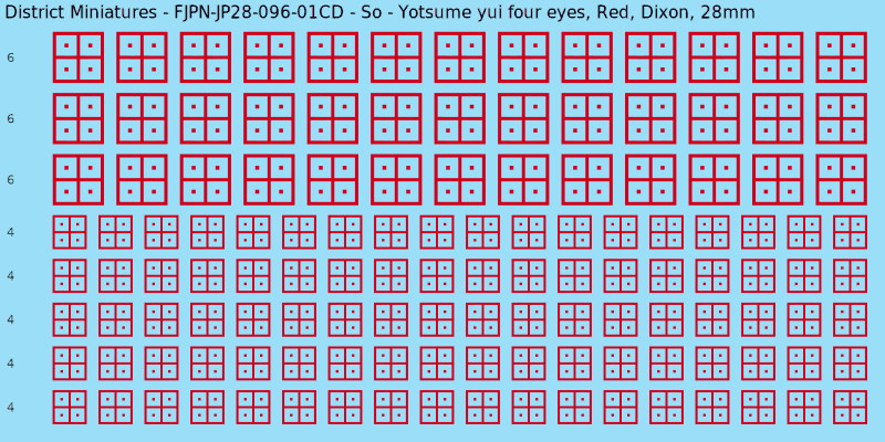 So clan mon, Red waterslide decal sheet, Dixon banner sizes, 28mm