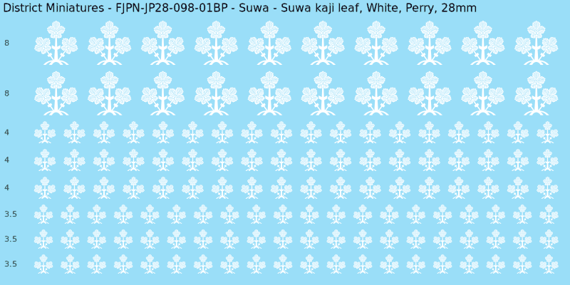 Suwa clan mon, White waterslide decal sheet, Perry banner sizes, 28mm