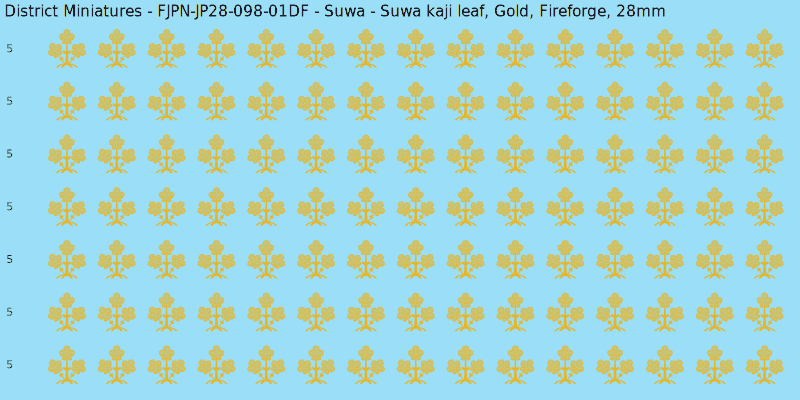 Suwa clan mon, Yellow/Gold waterslide decal sheet, Fireforge banner sizes, 28mm