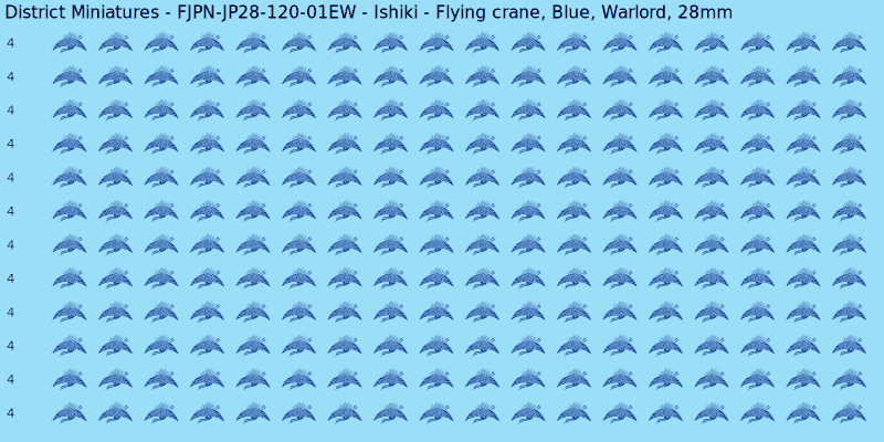 Ishiki clan mon, Blue waterslide decal sheet, Warlord banner sizes, 28mm