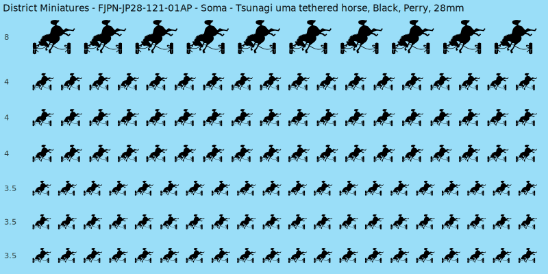 Soma clan mon, Black waterslide decal sheet, Perry banner sizes, 28mm