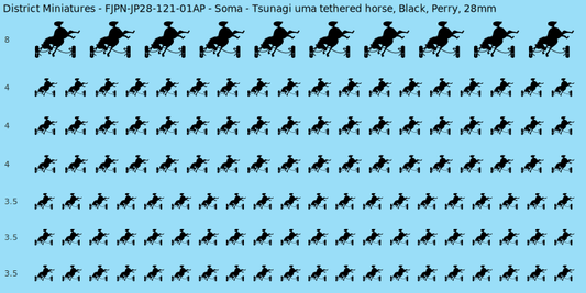 Soma clan mon, Black waterslide decal sheet, Perry banner sizes, 28mm