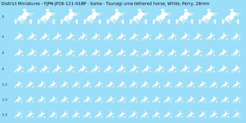 Soma clan mon, White waterslide decal sheet, Perry banner sizes, 28mm