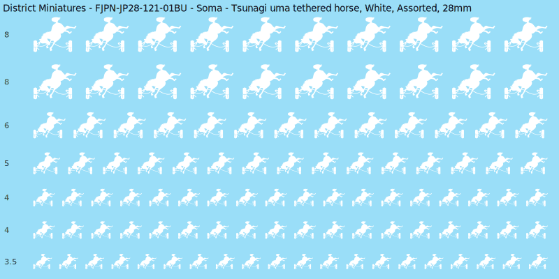 Soma clan mon, Tsunagi uma tethered horse, White waterslide decal sheet, 28mm