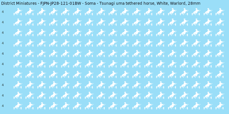 Soma clan mon, White waterslide decal sheet, Warlord banner sizes, 28mm
