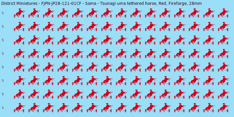 Soma clan mon, Red waterslide decal sheet, Fireforge banner sizes, 28mm