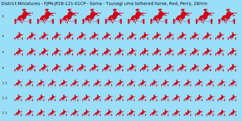 Soma clan mon, Red waterslide decal sheet, Perry banner sizes, 28mm
