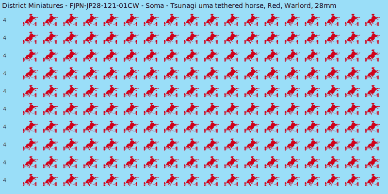 Soma clan mon, Red waterslide decal sheet, Warlord banner sizes, 28mm