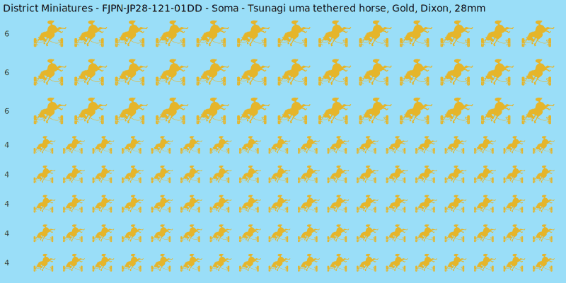 Soma clan mon, Yellow/Gold waterslide decal sheet, Dixon banner sizes, 28mm