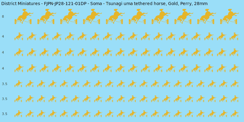 Soma clan mon, Yellow/Gold waterslide decal sheet, Perry banner sizes, 28mm