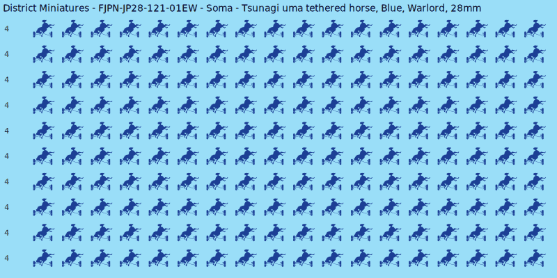 Soma clan mon, Blue waterslide decal sheet, Warlord banner sizes, 28mm