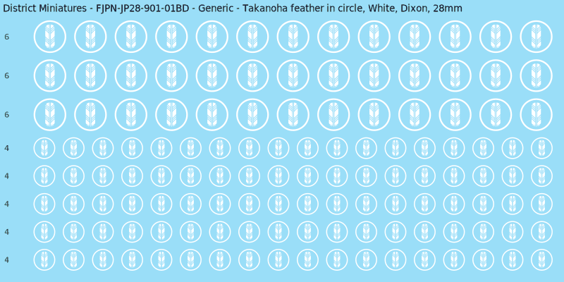 Generic clan mon, White waterslide decal sheet, Dixon banner sizes, 28mm