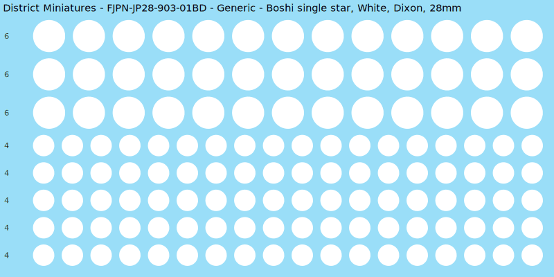 Generic clan mon, White waterslide decal sheet, Dixon banner sizes, 28mm