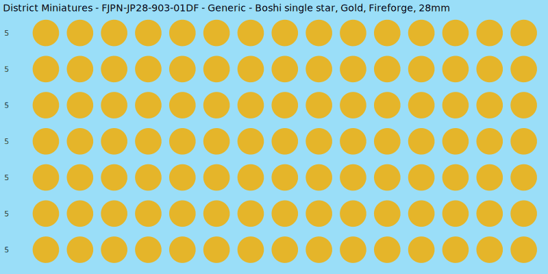 Generic clan mon, Yellow/Gold waterslide decal sheet, Fireforge banner sizes, 28mm
