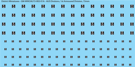 WW2 Australia - Australian Divisions/Unit Vehicle Flashes, 15mm Decals