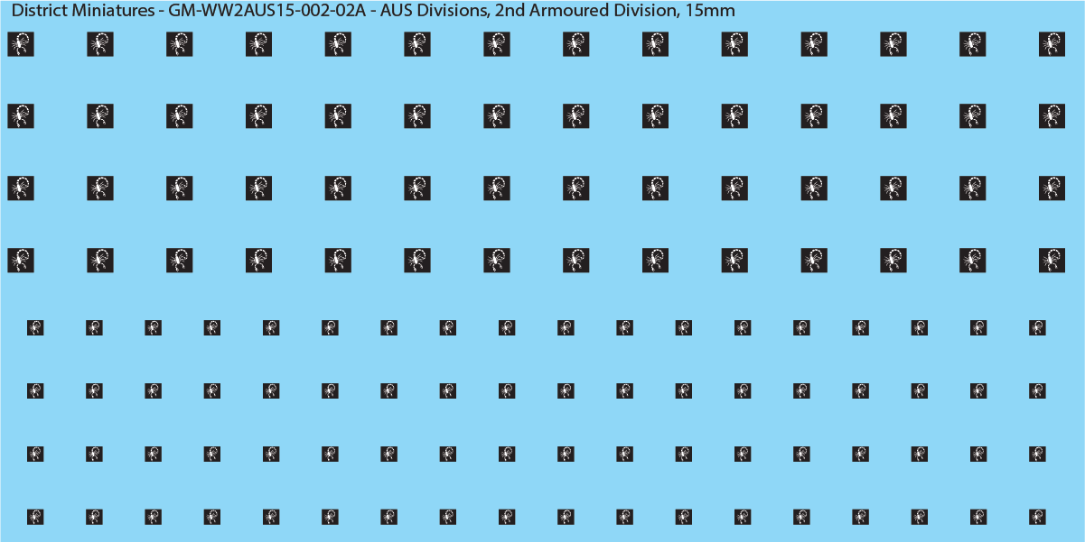 WW2 Australia - Australian Divisions/Unit Vehicle Flashes, 15mm Decals