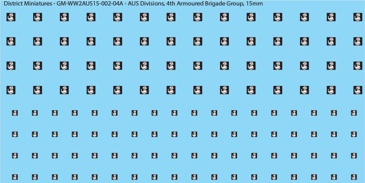 WW2 Australia - Australian Divisions/Unit Vehicle Flashes, 15mm Decals