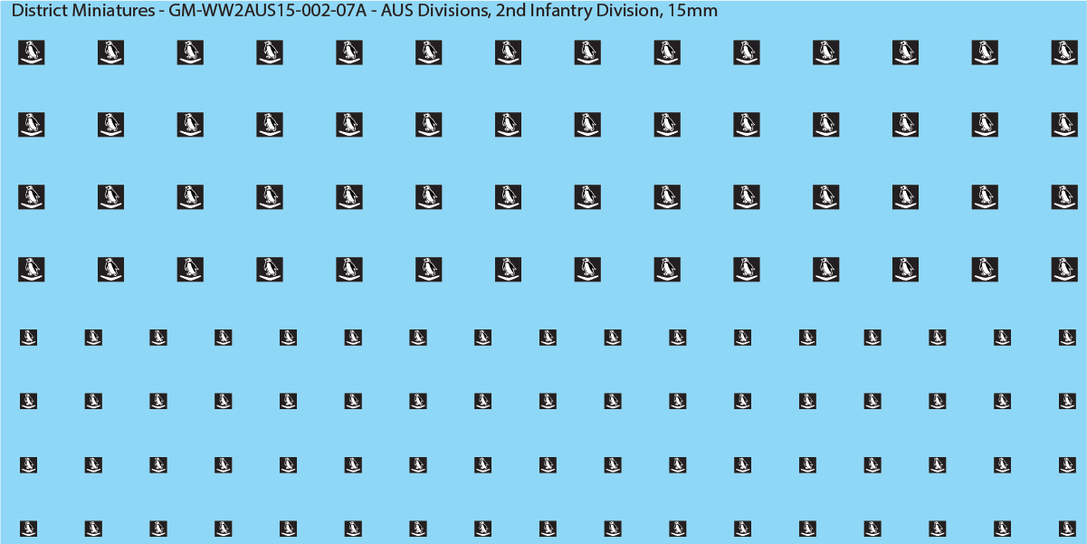 WW2 Australia - Australian Divisions/Unit Vehicle Flashes, 15mm Decals