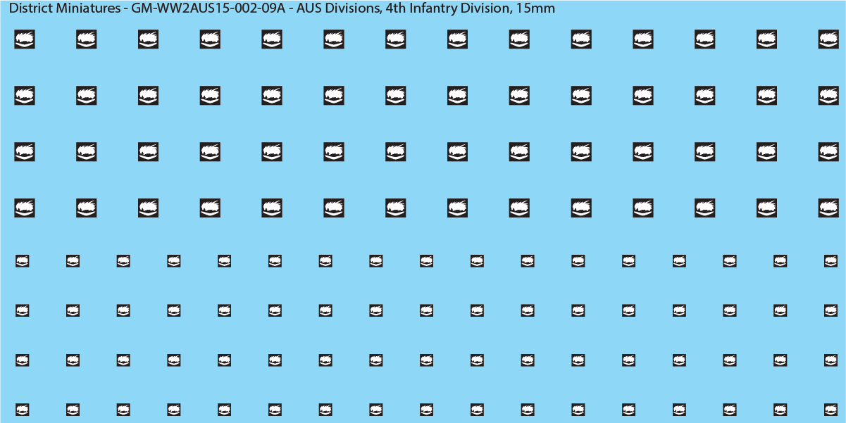 WW2 Australia - Australian Divisions/Unit Vehicle Flashes, 15mm Decals