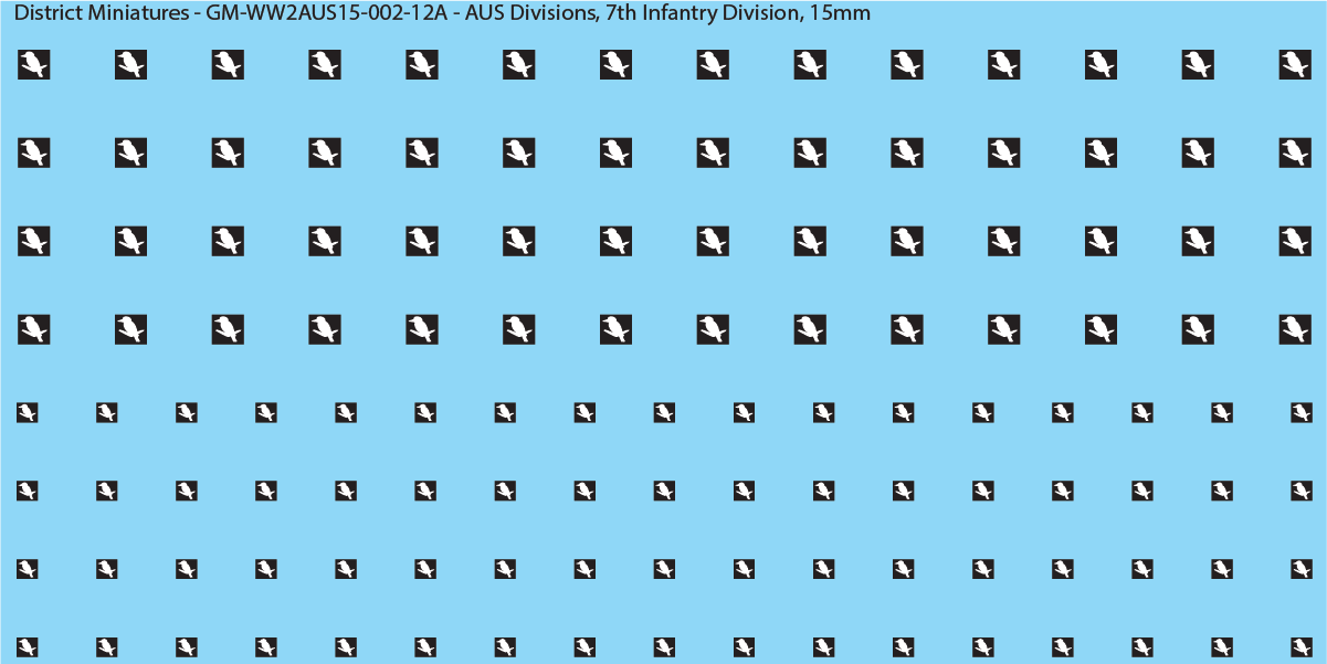 WW2 Australia - Australian Divisions/Unit Vehicle Flashes, 15mm Decals