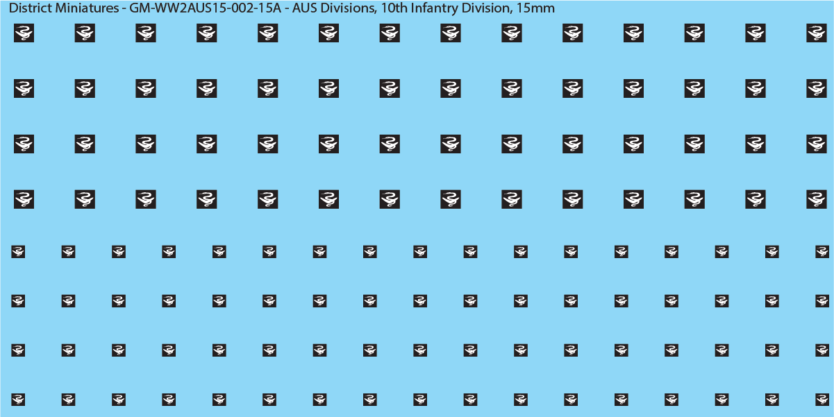 WW2 Australia - Australian Divisions/Unit Vehicle Flashes, 15mm Decals