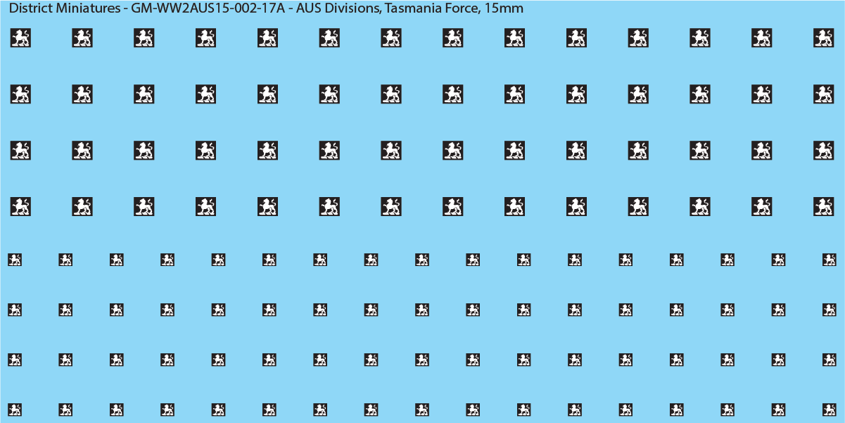 WW2 Australia - Australian Divisions/Unit Vehicle Flashes, 15mm Decals