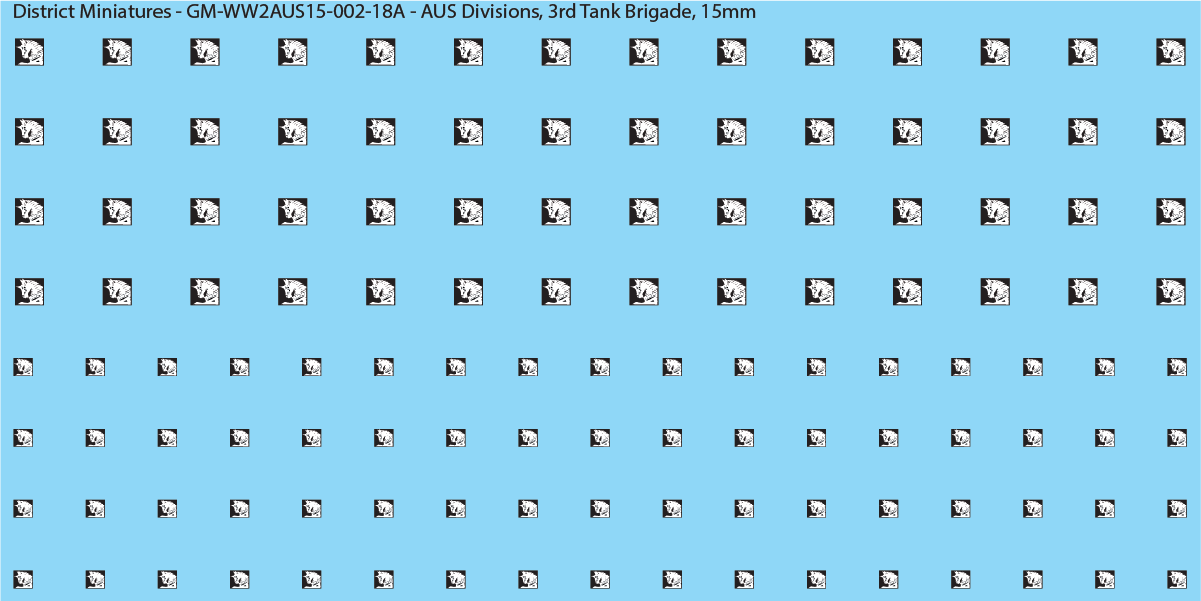 WW2 Australia - Australian Divisions/Unit Vehicle Flashes, 15mm Decals